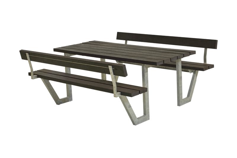 PLUS Wega Bord/Benksett med 2 Ryggstøtte 177 cm - Hagemøbler - Hagebord - Piknikbord