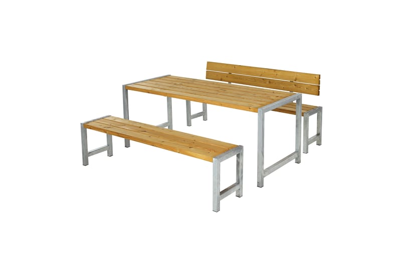 PLUS Plankesett med 1 Ryggstøtte 186 cm - Hagemøbler - Hagebord - Piknikbord