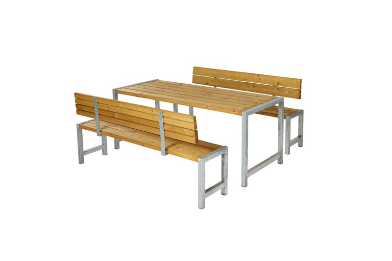 PLUS Plankesett med 2 Ryggstøtter 186 cm - Hagemøbler - Hagebord - Piknikbord