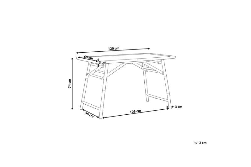 Redding Spisebord 120x69 cm - Lysebrun - Hagemøbler - Hagebord - Spisebord ute