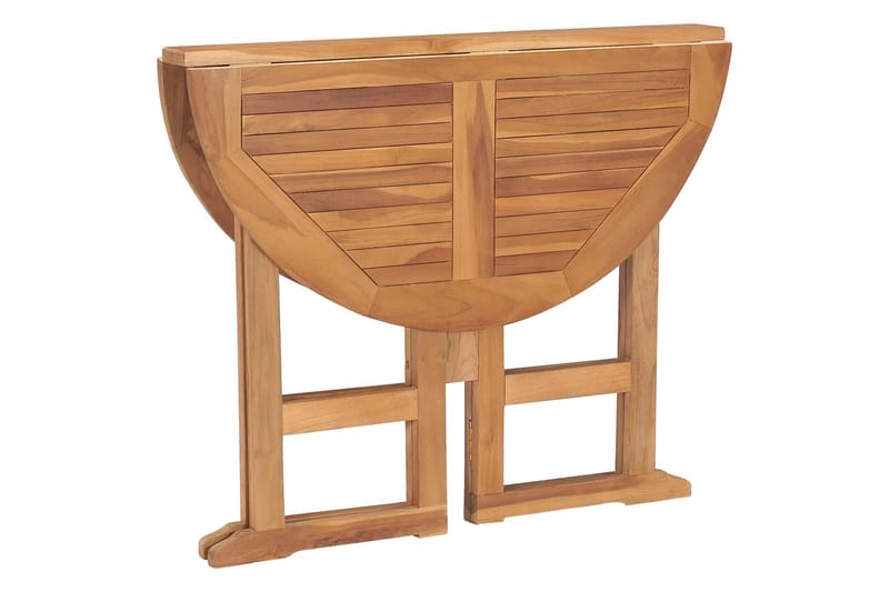 Sammenleggbart hagebord Ø90x75 cm heltre teak - Brun - Hagemøbler - Hagebord - Spisebord ute