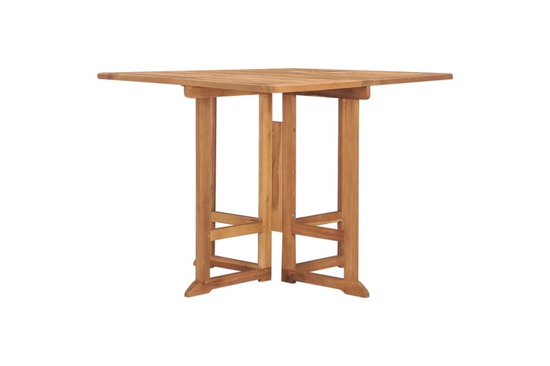 Sammenleggbart hagebord 90x90x75 cm heltre teak - Brun - Hagemøbler - Hagebord - Spisebord ute