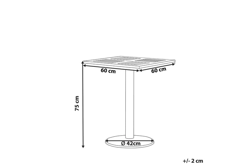 Hagebord 60 x 60 cm Lysebrun PALMI - Tre/natur - Hagemøbler - Hagebord - Spisebord ute