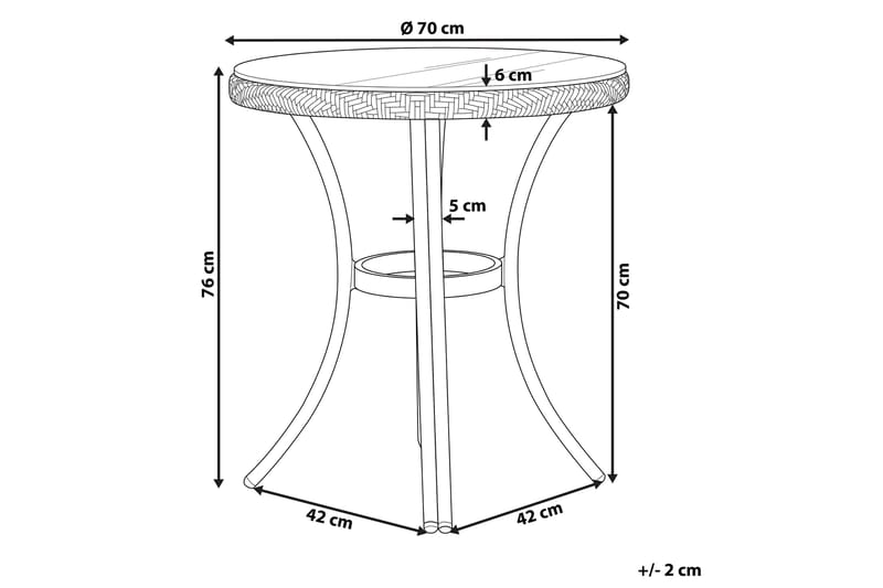 Hagebord 70 cm blå/Hvit mønster RIFREDDO - Blå - Hagemøbler - Hagebord - Spisebord ute