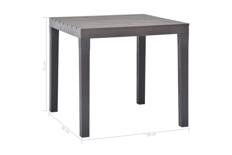 Hagebord mocca 78x78x72 cm plast - Brun - Hagemøbler - Hagebord - Spisebord ute