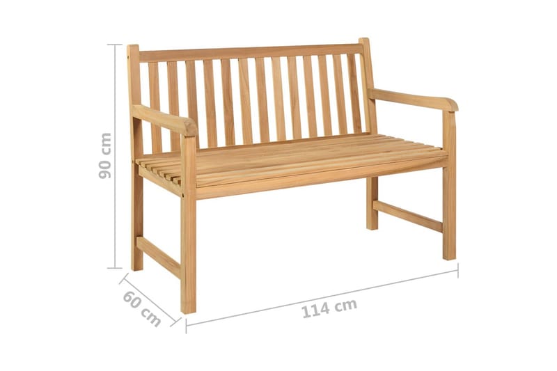 Hagebenk 114 cm heltre teak - Brun - Hagemøbler - Utesofa - Benker