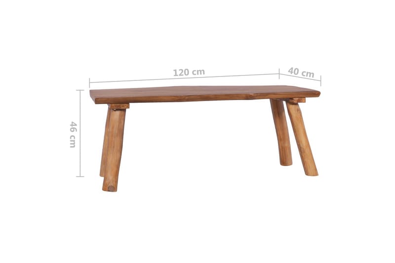 Hagebenk 120 cm heltre teak - Brun - Hagemøbler - Utesofa - Benker