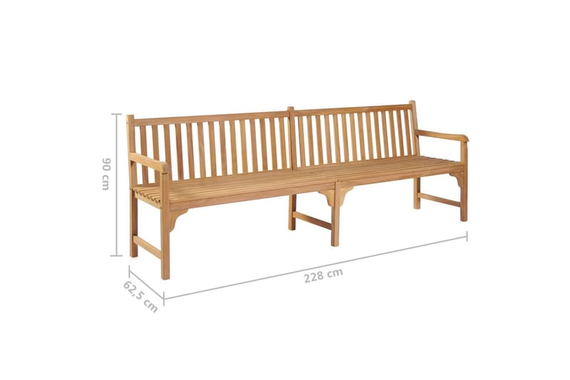 Hagebenk 228 cm heltre teak - Brun - Hagemøbler - Utesofa - Benker