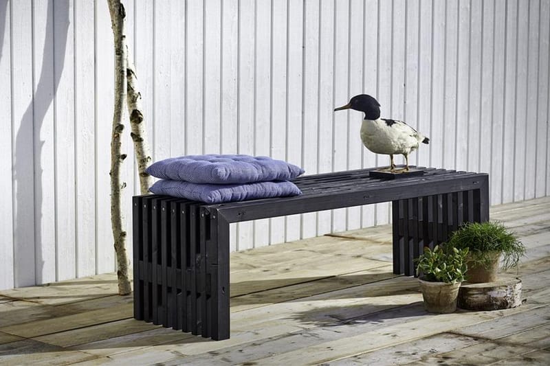 Rustikk benk Design av terrassebord 138x49x45cm svart - Hagemøbler - Utesofa - Benker