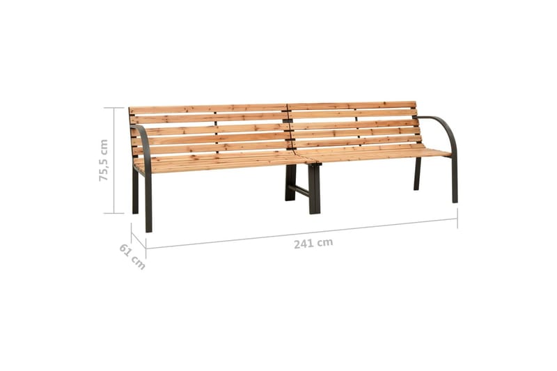 Dobbel hagebenk 241 cm kinesisk grantre - Brun - Hagemøbler - Utesofa - Benker