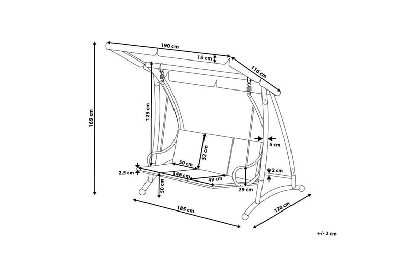 Temple Hammock 190 cm - Beige - Hagemøbler - Utesofa - Hammocker