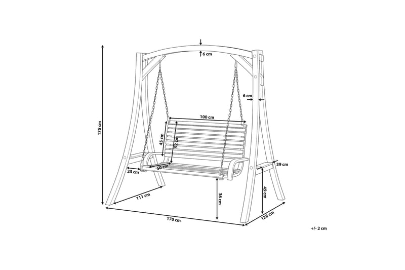 Novara Hammock - Tre / Natur - Hagemøbler - Utesofa - Hengesofa