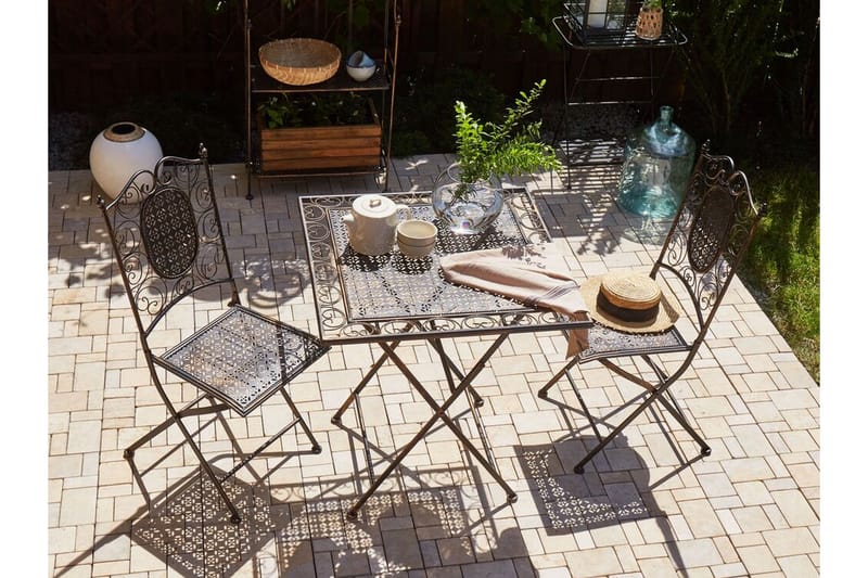 Hagestol 2 st svart BORMIO - Svart - Spisestoler & hagestoler utendørs - Balkongstoler