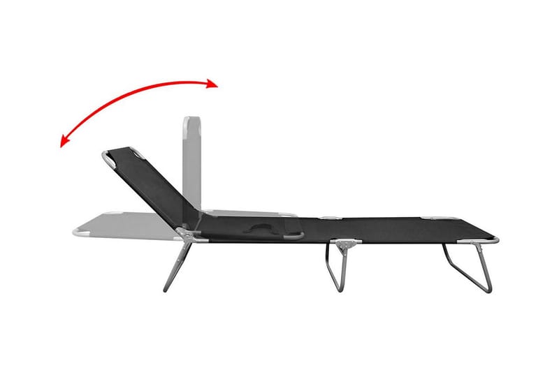 Sammenleggbar solseng pulverlakkert stål svart - Svart - Hagemøbler - Stoler & Lenestoler - Solseng & solvogner