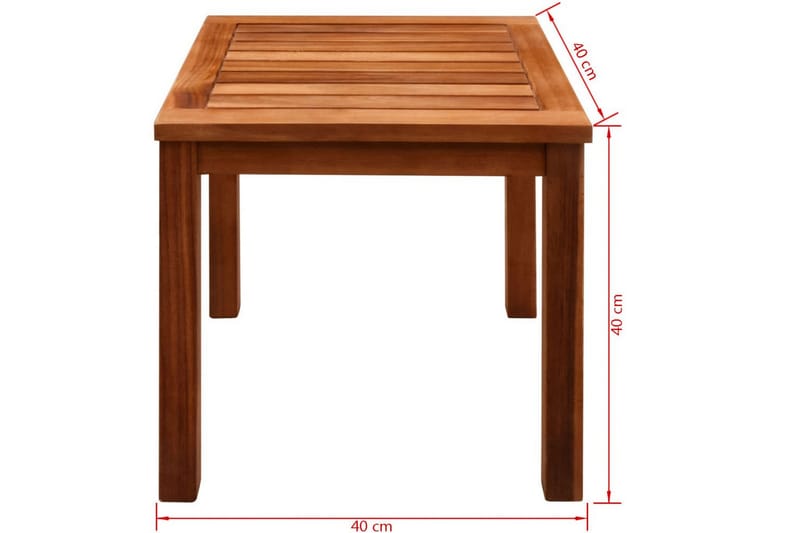 Solsenger 2 stk med bord heltre akasie og textilene - Akasie/Svart - Hagemøbler - Stoler & Lenestoler - Solseng & solvogner