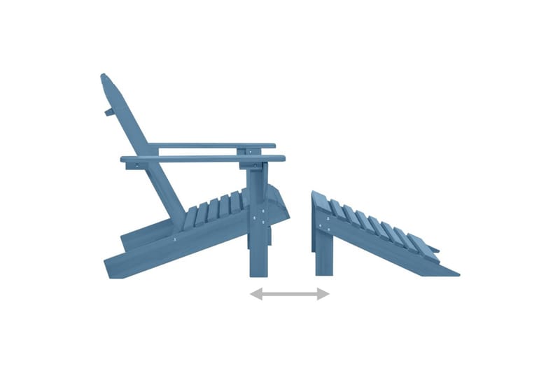 Adirondack hagestol med ottoman heltre gran blå - Blå - Hagemøbler - Stoler & Lenestoler - Solstoler - Dekkstol