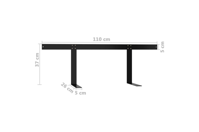 Ryggstøtte til pallesofa svart 110 cm jern - Svart - Hagemøbler - Balkong - Balkongmøbler - Balkongstoler