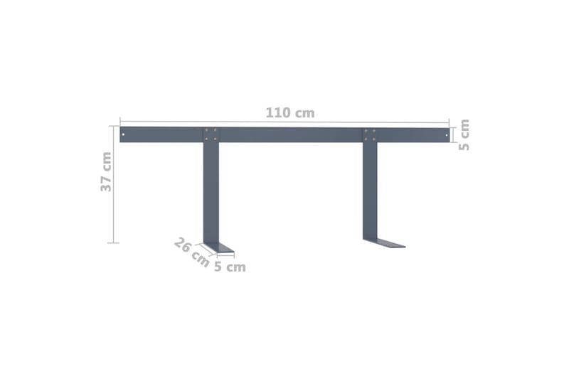 Ryggstøtte til pallesofa lysegrå 110 cm jern - Grå - Hagemøbler - Balkong - Balkongmøbler - Balkongstoler