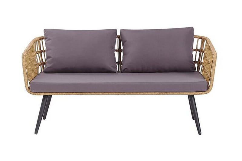 Cervatto 4-seter Loungegruppe - Natur/Beige/Kunstrotting - Hagemøbler - Loungemøbler - Loungesett