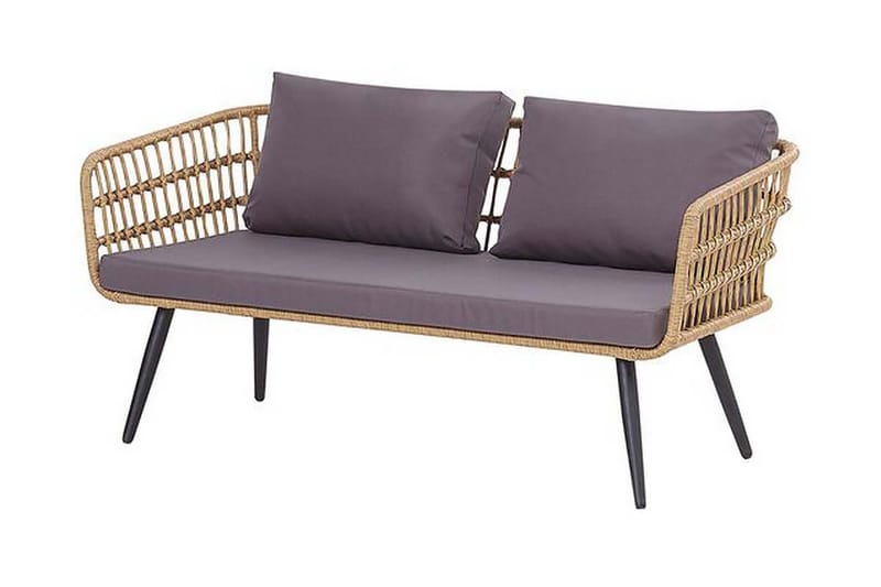 Cervatto 4-seter Loungegruppe - Natur/Beige/Kunstrotting - Hagemøbler - Loungemøbler - Loungesett