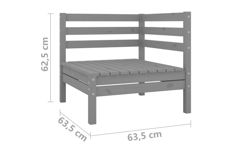 Hagesofagruppe 10 deler heltre furu grå - Grå - Hagemøbler - Loungemøbler - Loungesett