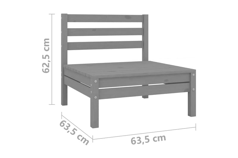 Hagesofagruppe 5 deler heltre furu grå - Grå - Hagemøbler - Loungemøbler - Loungesett