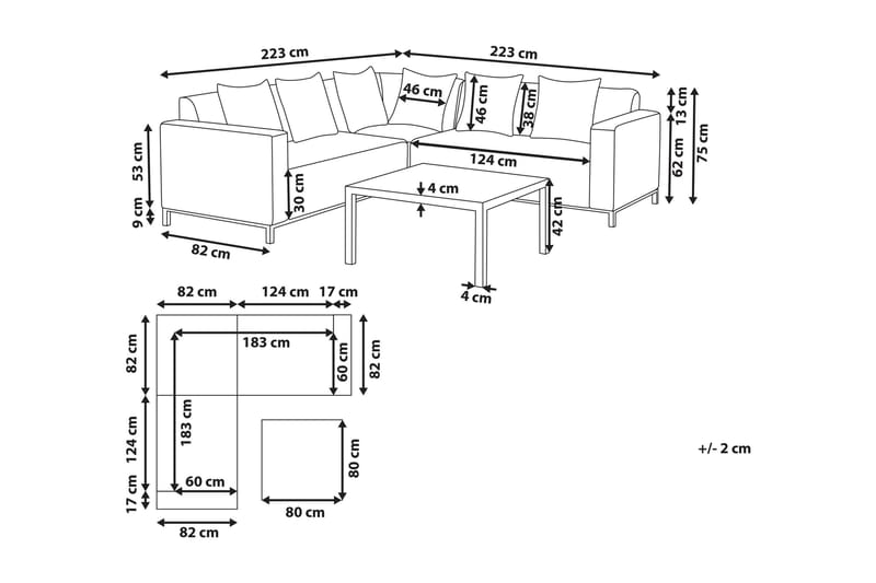 Madielyn Loungegruppe - Beige - Hagemøbler - Loungemøbler - Loungesett