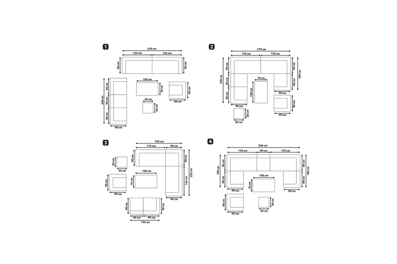 Melantha 8-seter Loungegruppe - Lysebrun/Kunstrotting - Hagemøbler - Loungemøbler - Loungesett