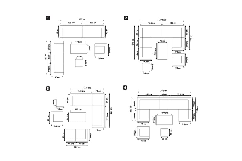 Reecer Loungegruppe - Grå - Hagemøbler - Loungemøbler - Loungesett