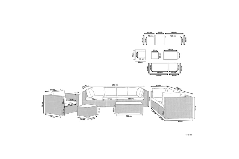 Reecer Loungegruppe - Grå - Hagemøbler - Loungemøbler - Loungesett