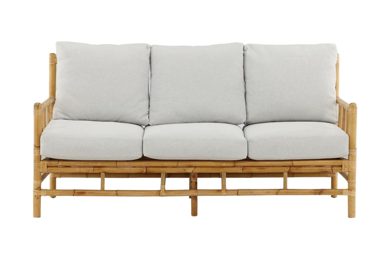 Cane Sofa 3-seters - Brun/Hvit - Hagemøbler - Loungemøbler - Lounge sofa