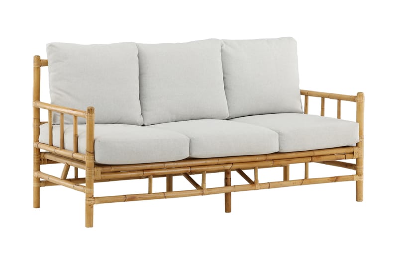 Cane Sofa 3-seters - Brun/Hvit - Hagemøbler - Loungemøbler - Lounge sofa