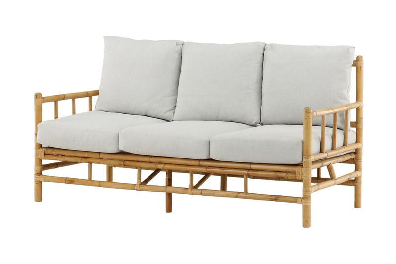 Cane Sofa 3-seters - Brun/Hvit - Hagemøbler - Loungemøbler - Lounge sofa