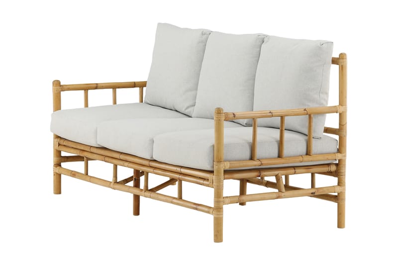 Cane Sofa 3-seters - Brun/Hvit - Hagemøbler - Loungemøbler - Lounge sofa