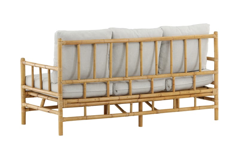 Cane Sofa 3-seters - Brun/Hvit - Hagemøbler - Loungemøbler - Lounge sofa