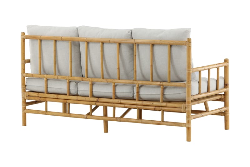 Cane Sofa 3-seters - Brun/Hvit - Hagemøbler - Loungemøbler - Lounge sofa