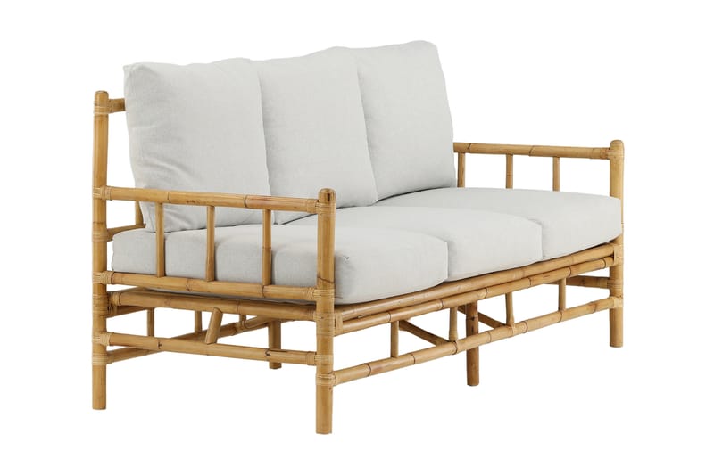 Cane Sofa 3-seters - Brun/Hvit - Hagemøbler - Loungemøbler - Lounge sofa