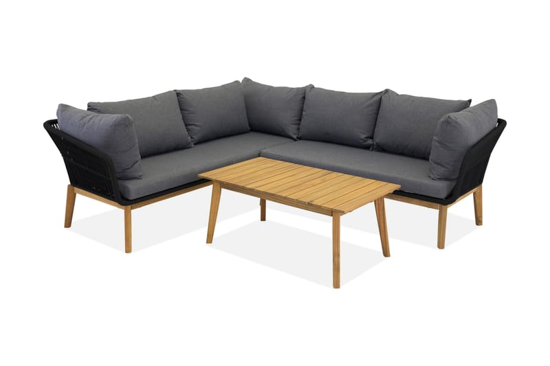 Chania Hjørnesofa - Svart - Hagemøbler - Loungemøbler - Lounge sofa