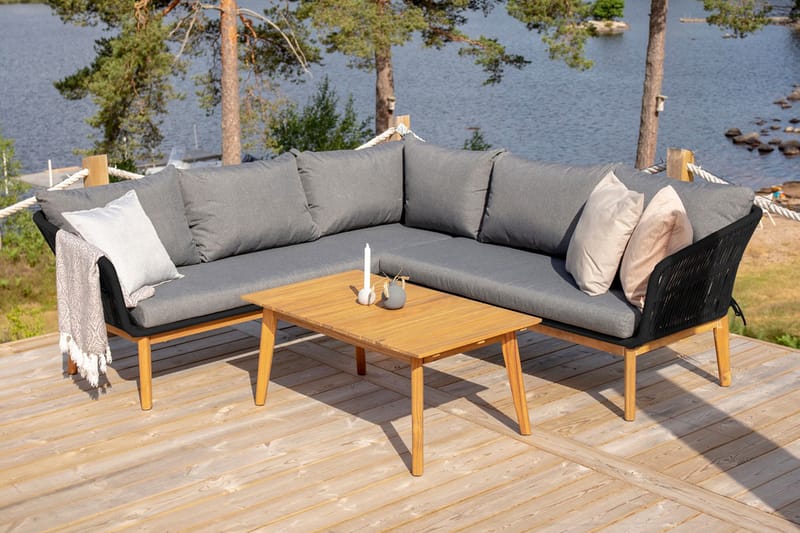 Chania Hjørnesofa - Svart - Hagemøbler - Loungemøbler - Lounge sofa