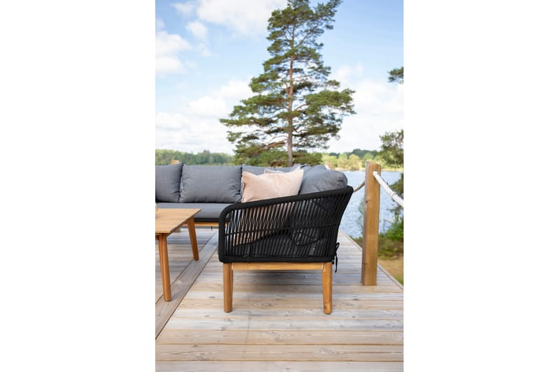 Chania Hjørnesofa - Svart - Hagemøbler - Loungemøbler - Lounge sofa