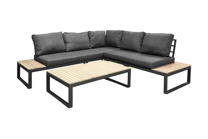 Panama Hjørnesofa - Grå/Svart - Hagemøbler - Loungemøbler - Lounge sofa