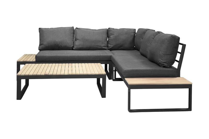 Panama Hjørnesofa - Grå/Svart - Hagemøbler - Loungemøbler - Lounge sofa