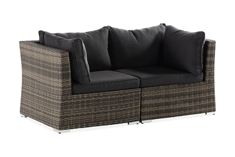 Wisconsin Loungesofa med Armstøtte 2-seters - Kunstrotting/Grå - Hagemøbler - Loungemøbler - Lounge sofa