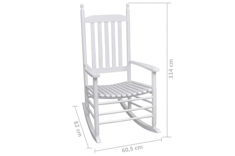 Gyngestol med buet sete hvit tre - Hvit - Hagemøbler - Loungemøbler - Loungestol ute
