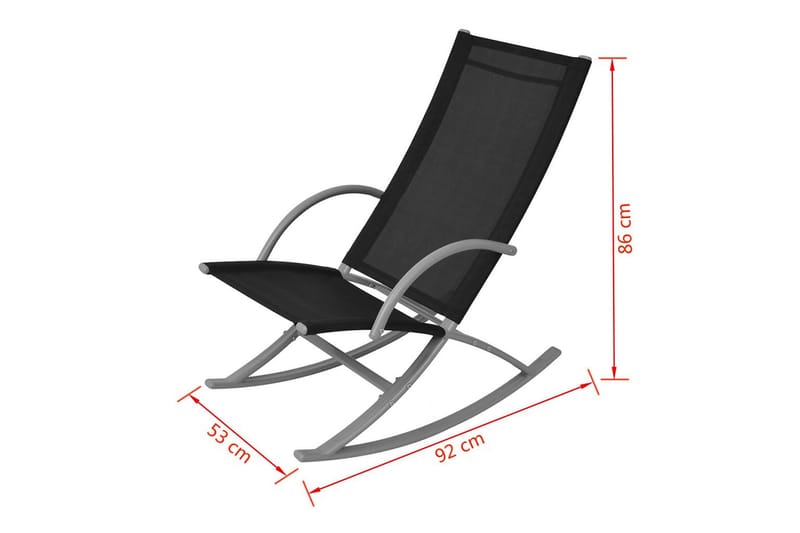 Gyngestoler for hage 2 stk stål og textilene svart - Svart - Hagemøbler - Loungemøbler - Loungestol ute