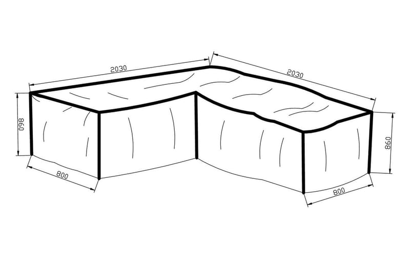 Klas Møbelbeskyttelse 203x86x80 - Grå - Hagemøbler - Puteoppbevaring & møbelbeskyttelse - Overtrekk hagemøbler