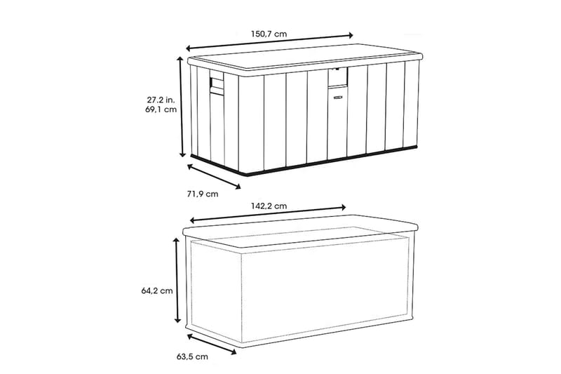 Gop Lifetime Deckbox Harmony Lysegrå 570 L - Lysegrå - Hagemøbler - Puteoppbevaring & møbelbeskyttelse - Putebokser & Putekasser