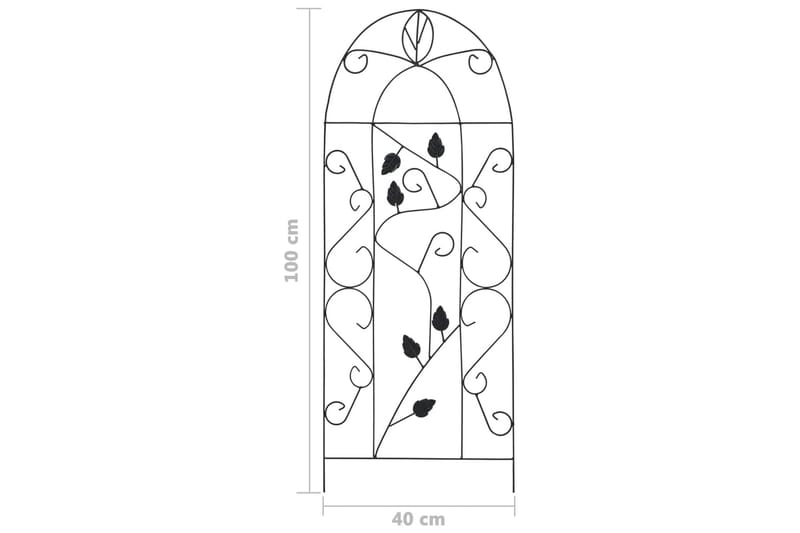 Klatreplantestativ 3 stk svart 40x100 cm jern - Hagemøbler - Solbeskyttelse - Avskjerming & vindskjerm - Espalier