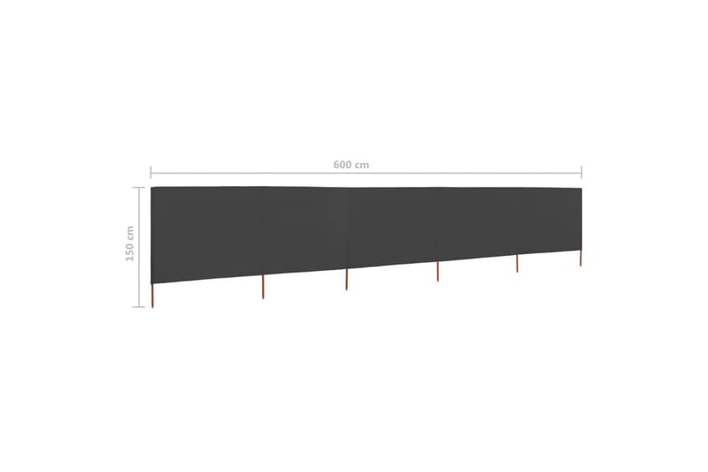 Vindskjerm 5 paneler stoff 600x120 cm antrasitt - Grå - Hagemøbler - Solbeskyttelse - Avskjerming & vindskjerm - Skjerm