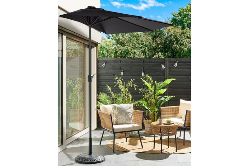 Carleton Parasol 100x100 cm - Svart - Hagemøbler - Solbeskyttelse - Parasoller